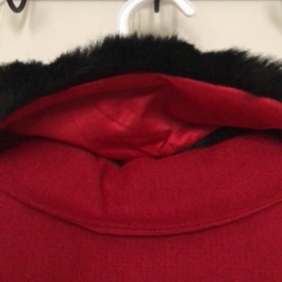 NWT Hartstrings faux fur red wool coat 6X - Picture 6 of 9
